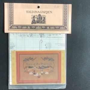 Told In A Garden vintage cross stitch pattern